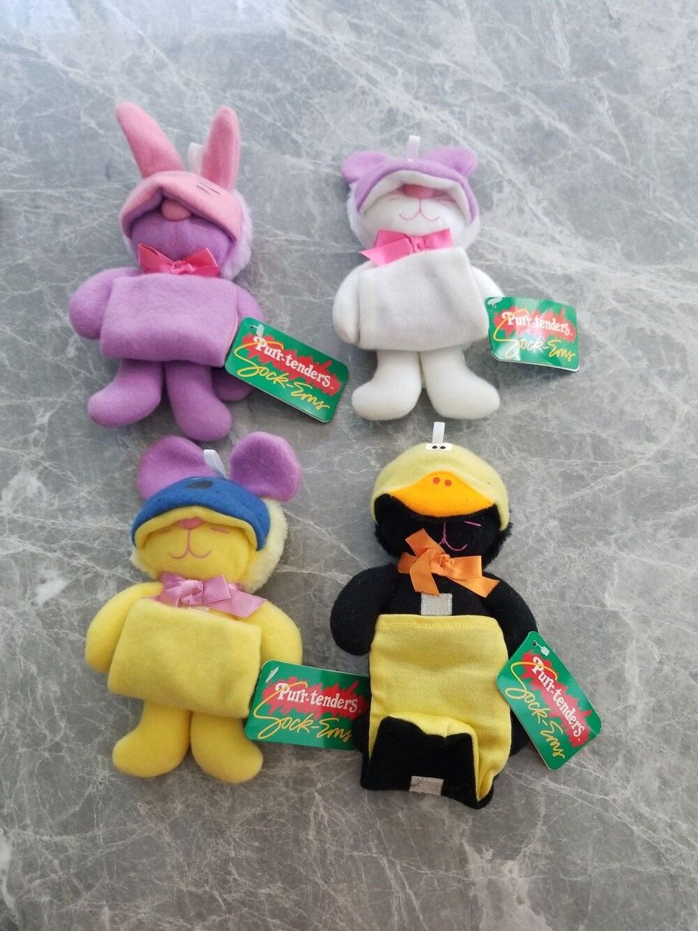 Rare vintage Purr-tenders sock-ems set total of 4 excellent condition.